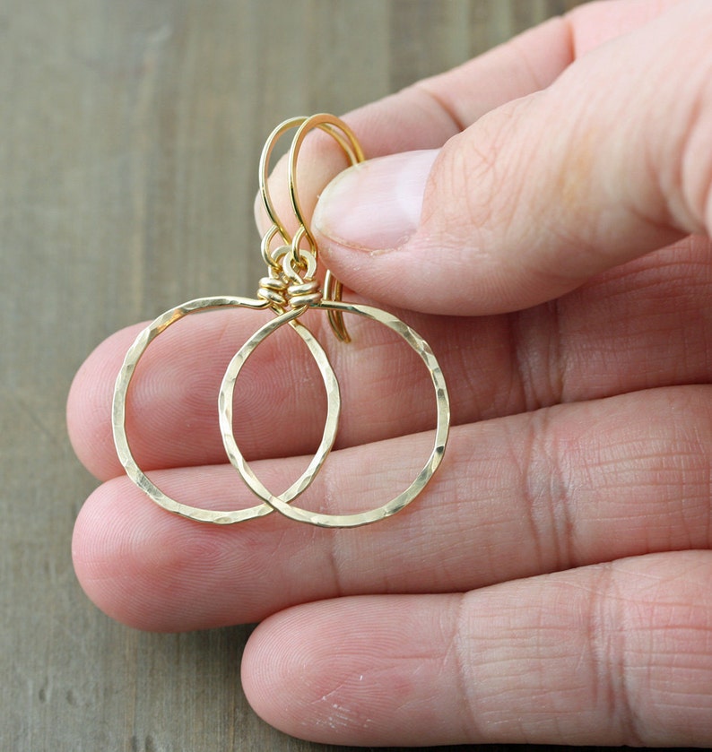 Forward Facing Hoops Hoop Earrings Small Nugold Red Brass Etsy