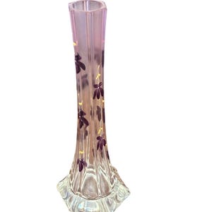 Vintage Hand-Painted Glass Vase – Floral Design