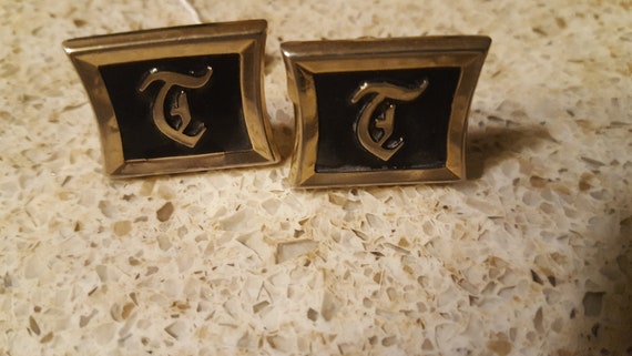 Vintage Initial Cufflinks Monogram HICKOK USA Mid Century