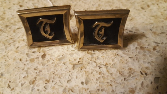 Vintage Initial Cufflinks Monogram  HICKOK USA Mi… - image 1