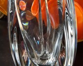 Baccarat Clear Crystal Triangular Base Vase