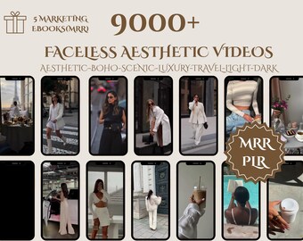 9000+ Faceless Reels Bundle, Aesthetic Videos, Faceless Marketing, Faceless Reels, Digital Products, Luxury Reels, MRR, PLR, Canva