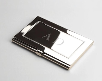 Engraved Stainless Steel Business Card Holder: Personalized Gift