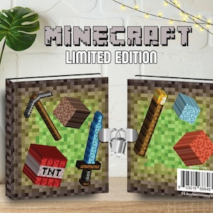 Diario infantil con candado y dos llaves, diario de actividades y viajes, temática de minería de píxeles, diario secreto para niñas, cuaderno con candado