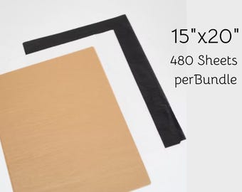 Wholesale Kraft Tissue Paper, 15x20" Brown, White & Black Sheets