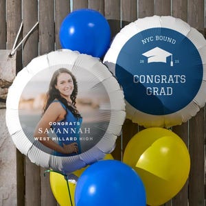 Custom Photo Balloon GraduationParty Decor, Birthday, Anniversary, Baby Shower, Large Helium Balloon, Custom Foil Balloon, Free Designing