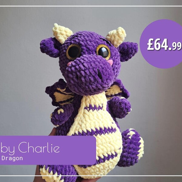 Baby Charlie the Dragon - Plushie Amigurumi Toy