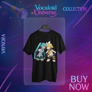 Hatsune Miku & Rin Kagamine T-Shirt - Vocaloid Duo Face-Off Tee - Chibi Anime Grafik Shirt - Lustiges Vocaloid Duo Geschenk