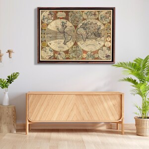 Vintage Retro Weltkarte Gemälde, Wohnkultur Leinwand, Leinwand Raumdekor, Housewarming Geschenke, Leinwand Wandkunst, klassische Leinwandkunst