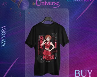 Meiko Vocaloid T-Shirt – Hatsune Miku Anime Universe Tee – Classic Vocaloid Girl Shirt – J-Pop Music Gift for Fans