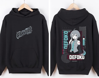 Defoko Hoodie - UTAU Vocaloid inspiriert Graues Haar Anime Sweatshirt - Hatsune Miku Digitales Musikgeschenk