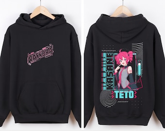Kasane Teto Hoodie – Pink Twin-Tail Anime Girl UTAU Vocaloid Sweatshirt – Hatsune Miku Inspired Gift
