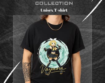Kagamine Rin, Voice Circuit, Hatsune Miku, anime T-shirt, japanese otaku tee, vocaloid shirt, streetwear top, gift