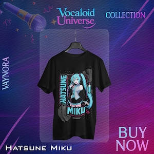 Hatsune Miku T-Shirt – Klassisches Vocaloid Anime T-Shirt – Blaues Twin-Tail Idol Shirt – J-Pop Vocaloid Graphic Top Geschenk
