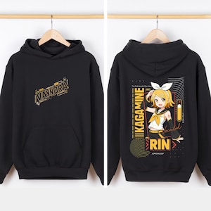 Kagamine Rin Hoodie – Yellow Anime Girl Vocaloid Sweatshirt – Hatsune Miku Inspired Digital Music Gift