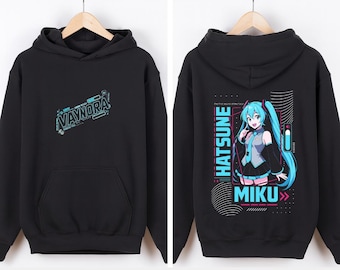 Hatsune Miku Hoodie – Vocaloid Anime Sweatshirt – Blaues Twin-Tail Otaku Streetwear Geschenk