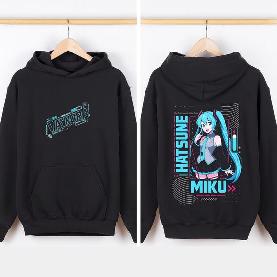 Hatsune Miku Hoodie – Vocaloid Anime Sweatshirt – Blue Twin-tail