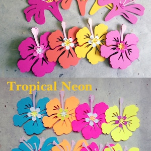 Tropical leaves/flowers cut outs set of 31