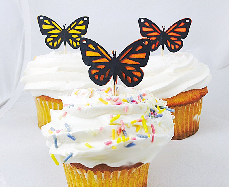 Monarch Butterflies Cupcake Toppers Etsy