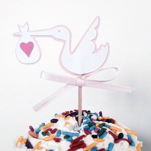 Stork cupcake topper picks baby celebration image 2