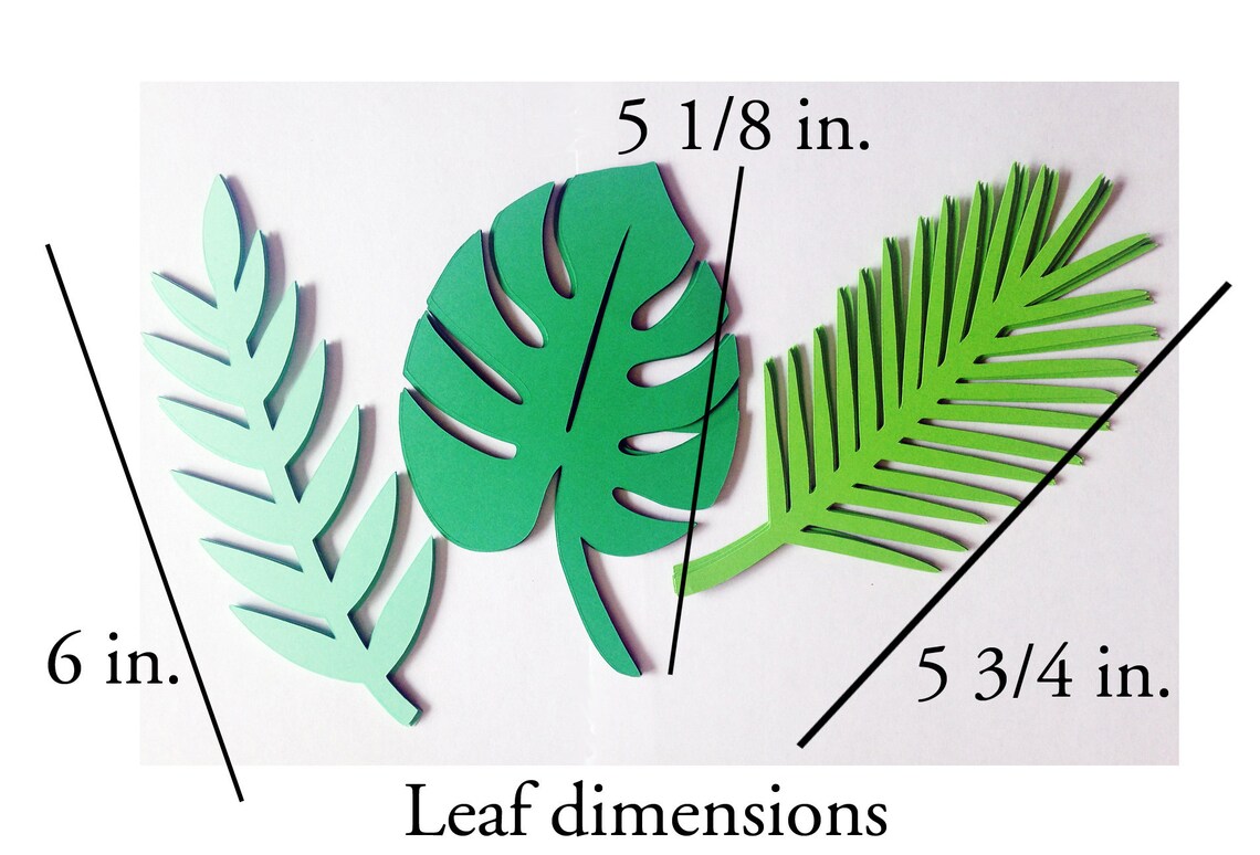 Tropical Hawaiian leaves flowers cut outs | Etsy