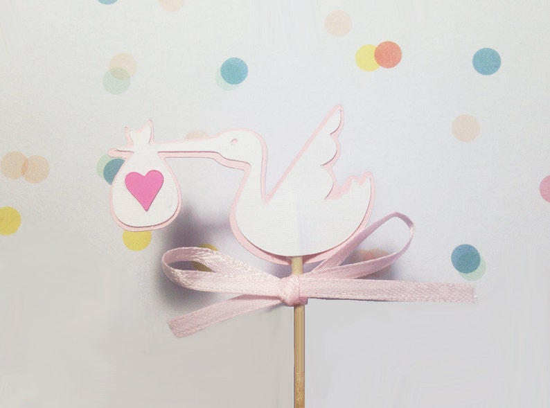 Stork cupcake topper picks baby celebration image 5