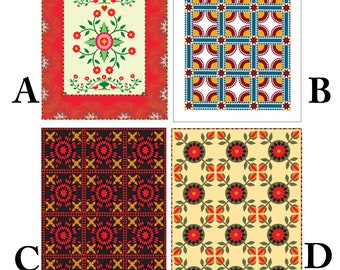 Quilt design cards set of 8