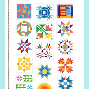 Patchwork quilt stationery stickers