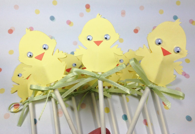 Baby Chicks Cupcake Toppers Easter Etsy