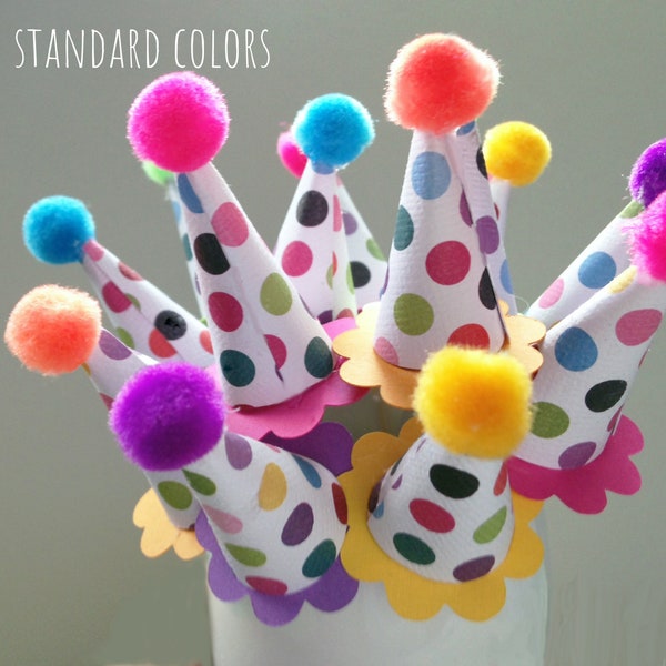 Party hat cupcake toppers set of 12