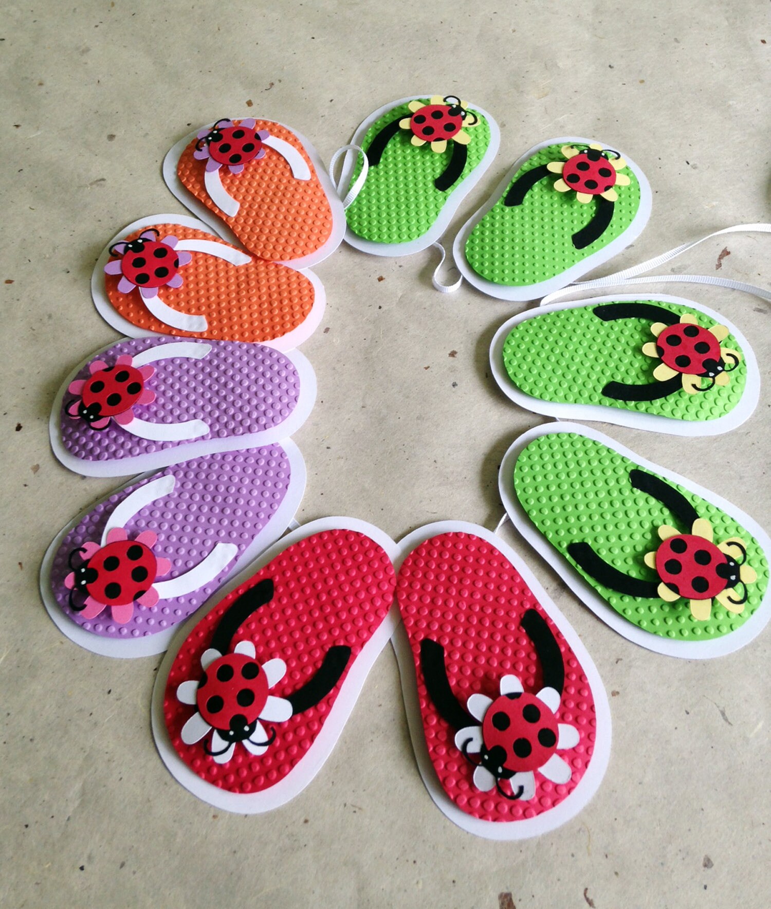 lady bug flip flops