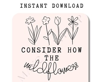 Wildflower Bible Verse SVG & PNG | Trendy Faith SVG for Cricut, Silhouette, Vinyl