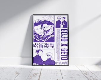 Jujutsu Kaisen Gojo and Geto Anime Poster Print,buy Get Free