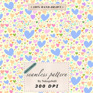 Motif Cœurs Multicolores Seamless - Illustration Cœur Pastel PNG pour Tissu au Mètre, Anniversaire et Mode Enfant - Design Joyeux Love