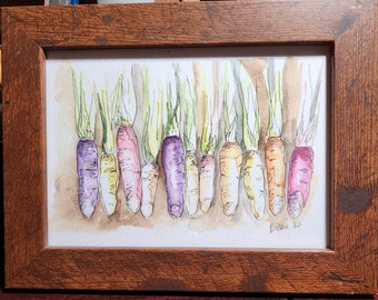 Eat Your Carrots! Original Watercolor Painting