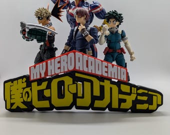 Letrero con el logotipo del anime My Hero Academia/Boku No Hero Academia