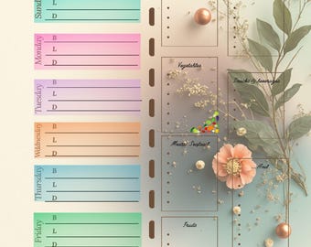 Meal Planning Notebook  Weekly Menu & Grocery List , Kitchen Organization Planner