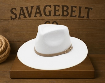 Suede-Look Cowboy Fedora: Wide Brim Western Hat for Men & Women