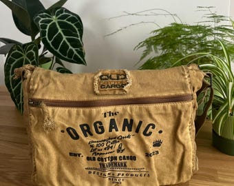 Handmade Vintage Canvas Messenger Bag, Eco Laptop Satchel