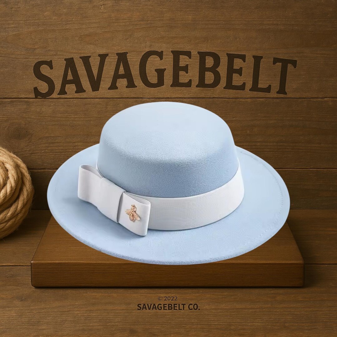 Wide Brim Felt Fedora, Vintage Bow Church Hat, Women display picture 3