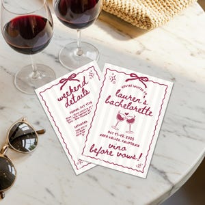Wine Tasting Bachelorette Invitation