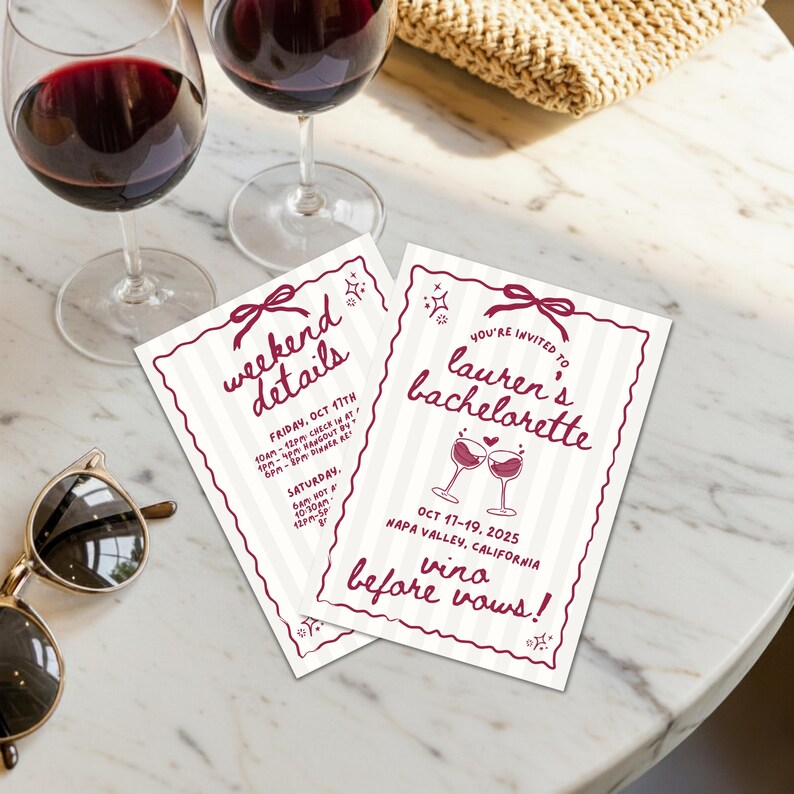 Wine Tasting Bachelorette Invitation