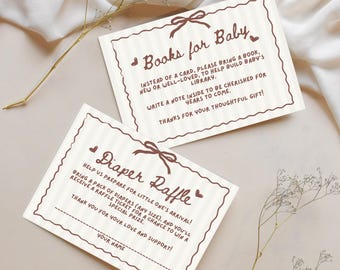 Coffee Themed Baby Shower Books for Baby and Diaper Raffle Cards, A Baby is Brewing, Bebe Cafe, Coffee Bean Baby Theme, Editable Template