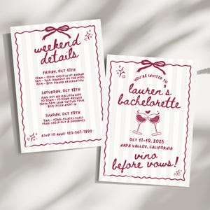 Vino Before Vows Bachelorette Party Invite