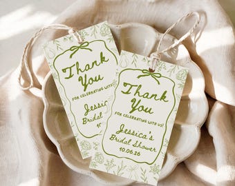 Das Perfekte Paar Brautdusche Danke Tags, Eine Perfekte Birne Benutzerdefinierte Favor Tags, Grünes Birnen Brautdusche Thema, Bearbeitbare Canva Vorlage