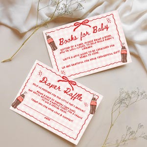 She's Ready to Pop Baby Shower Diaper Raffle and Books for Baby Card Set
