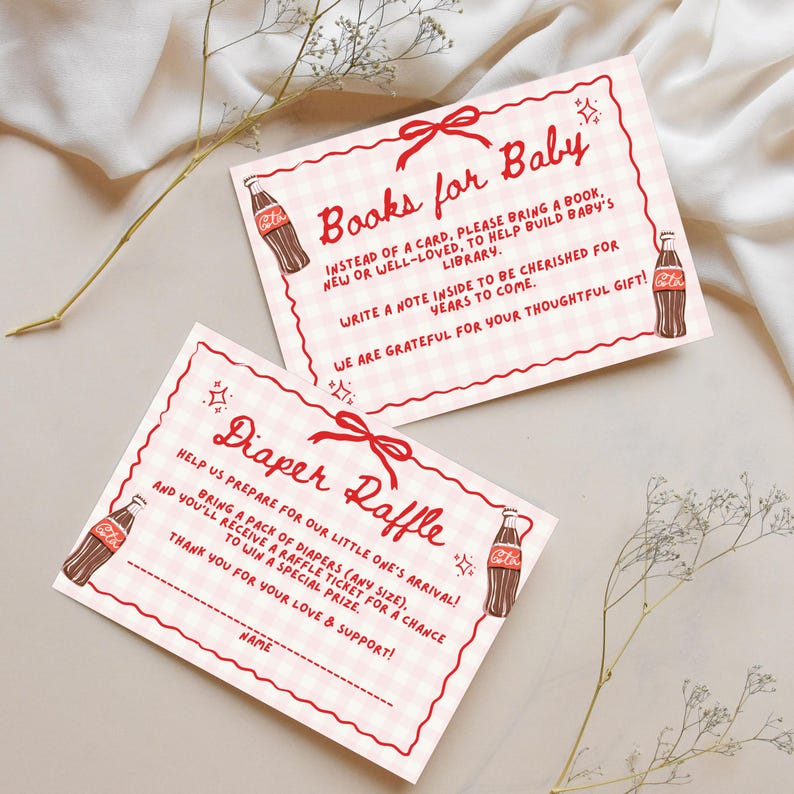 She's Ready to Pop Baby Shower Diaper Raffle and Books for Baby Card Set
