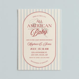 Vintage Fourth of July Baby Shower Theme Invite