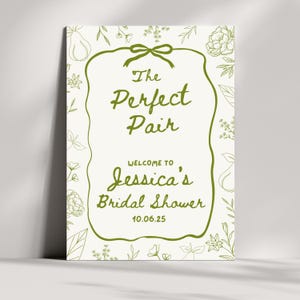 The Perfect Pair Bridal Shower Welcome Sign Editable Template