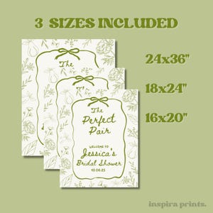 The Perfect Pair Bridal Shower Welcome Sign Instant Download
